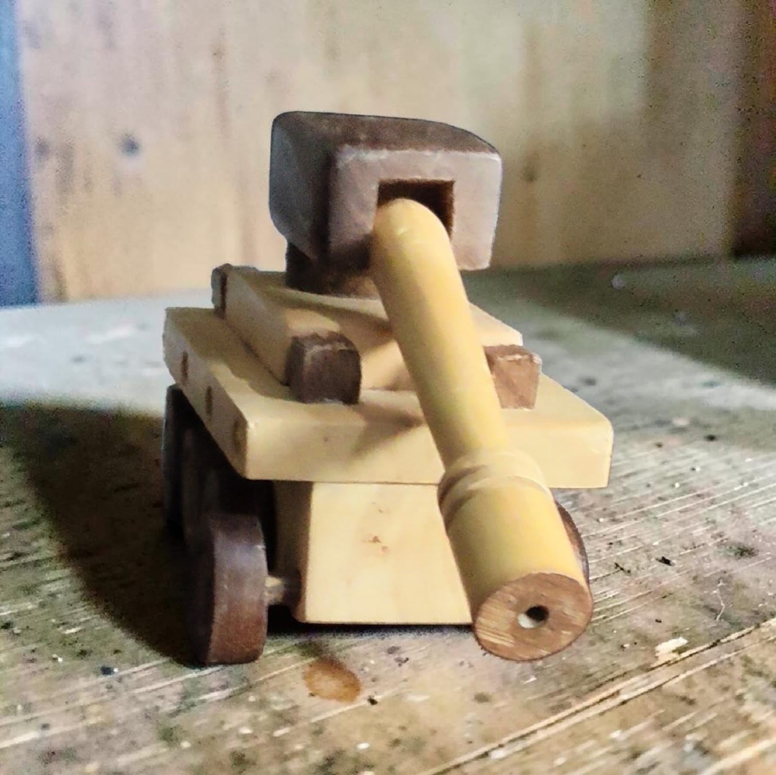 -  Handmade Wooden Toy Tank for Kids | Eco-Friendly Natural Wood Army Tank — image 2