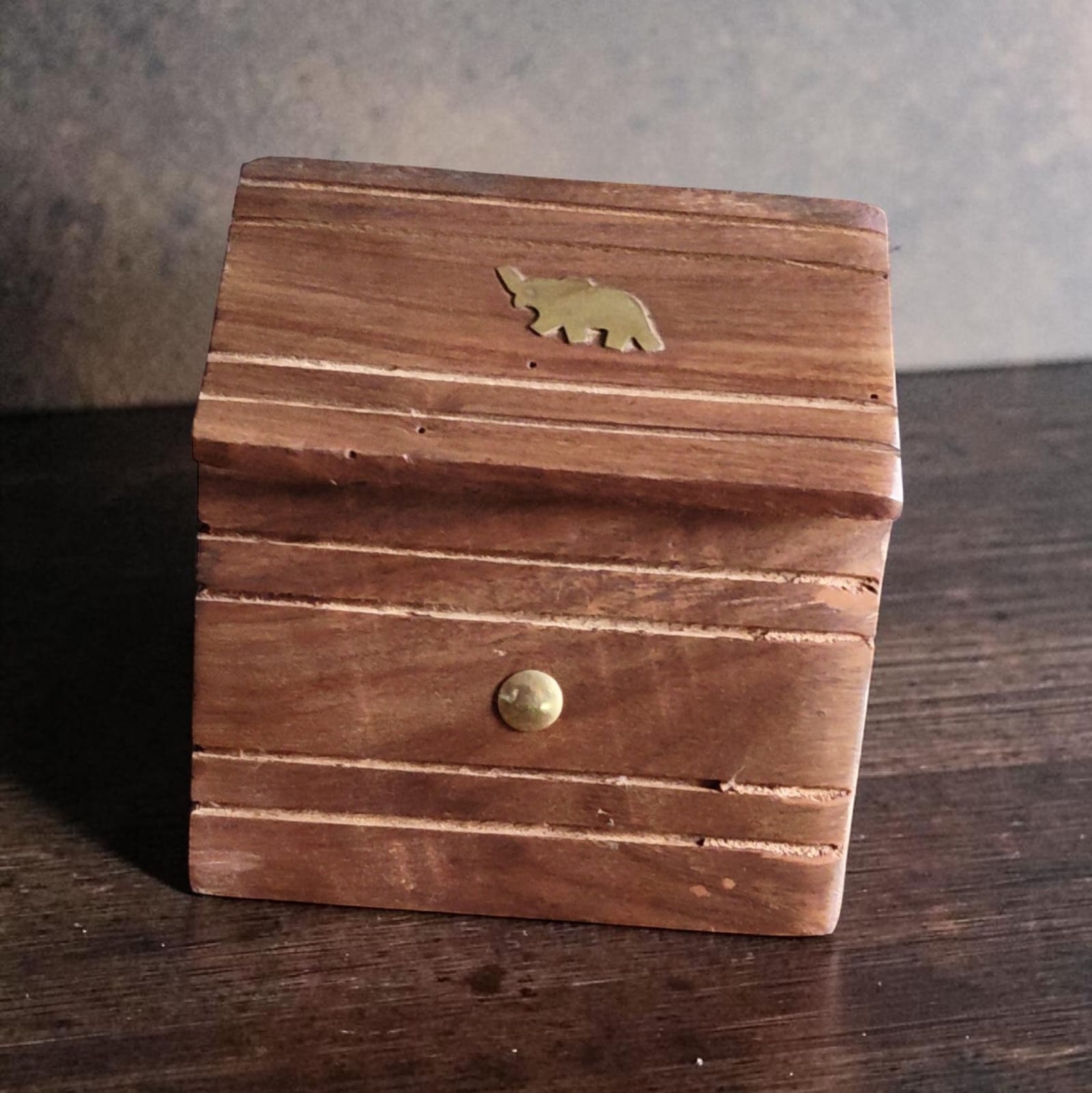 - Handmade Wooden Money Bank | Vintage Wooden Piggy Bank with Lid