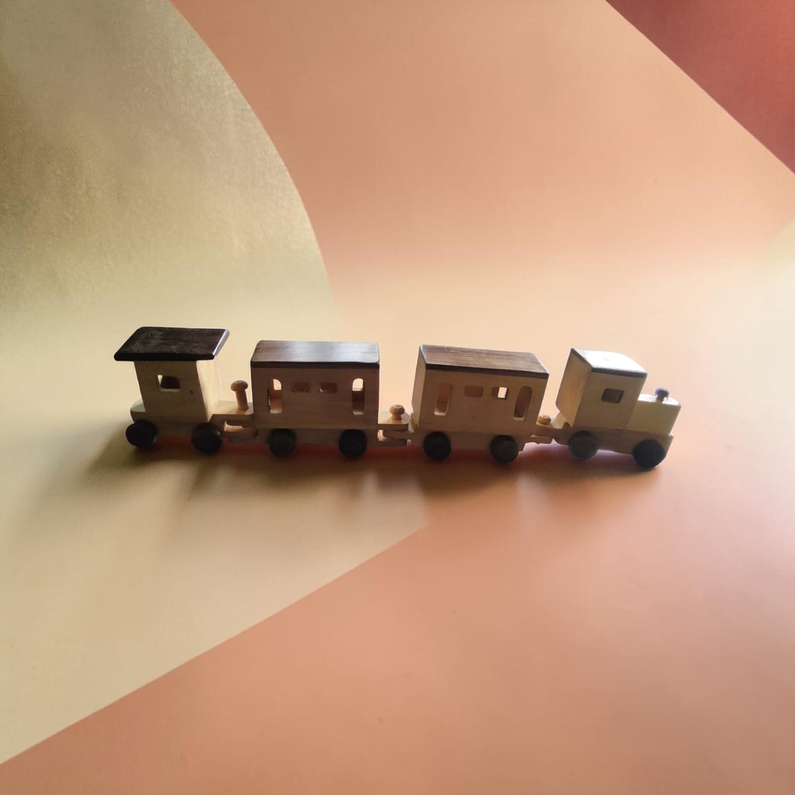 - Handmade Wooden Toy Train Set | 4 Piece Mini Train for Kids