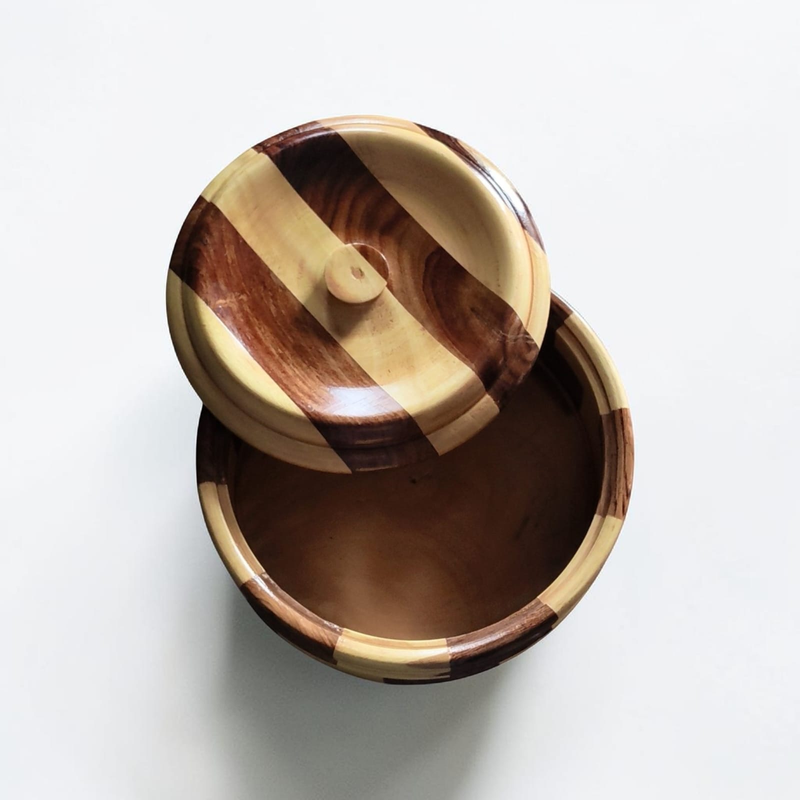 - Handmade Wooden Chapati Box with Lid | Designer Roti Casserole for Kitchen