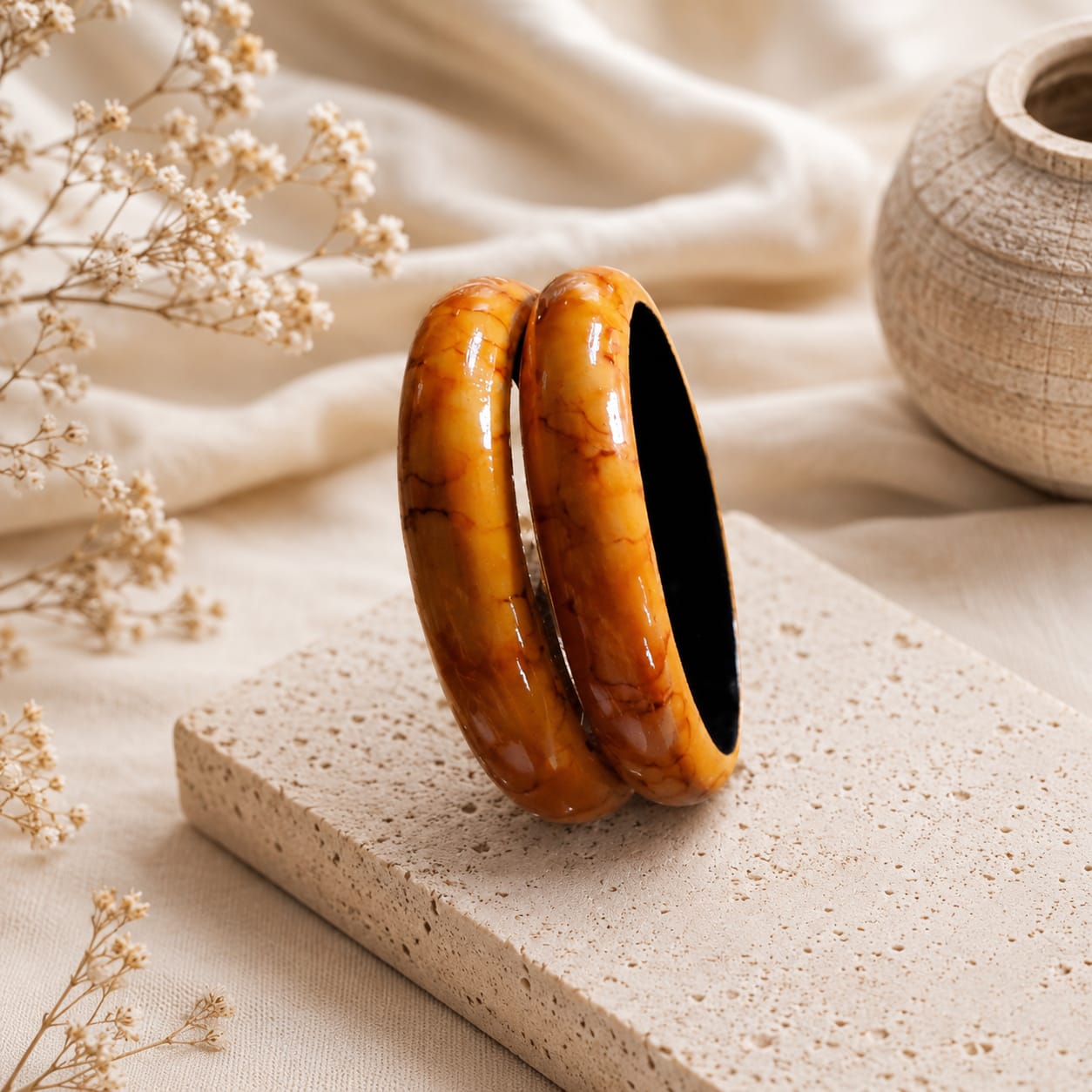 Handmade Wooden Colorful Bangles Set | Traditional Glossy Chaniya Choli Kada — image 5