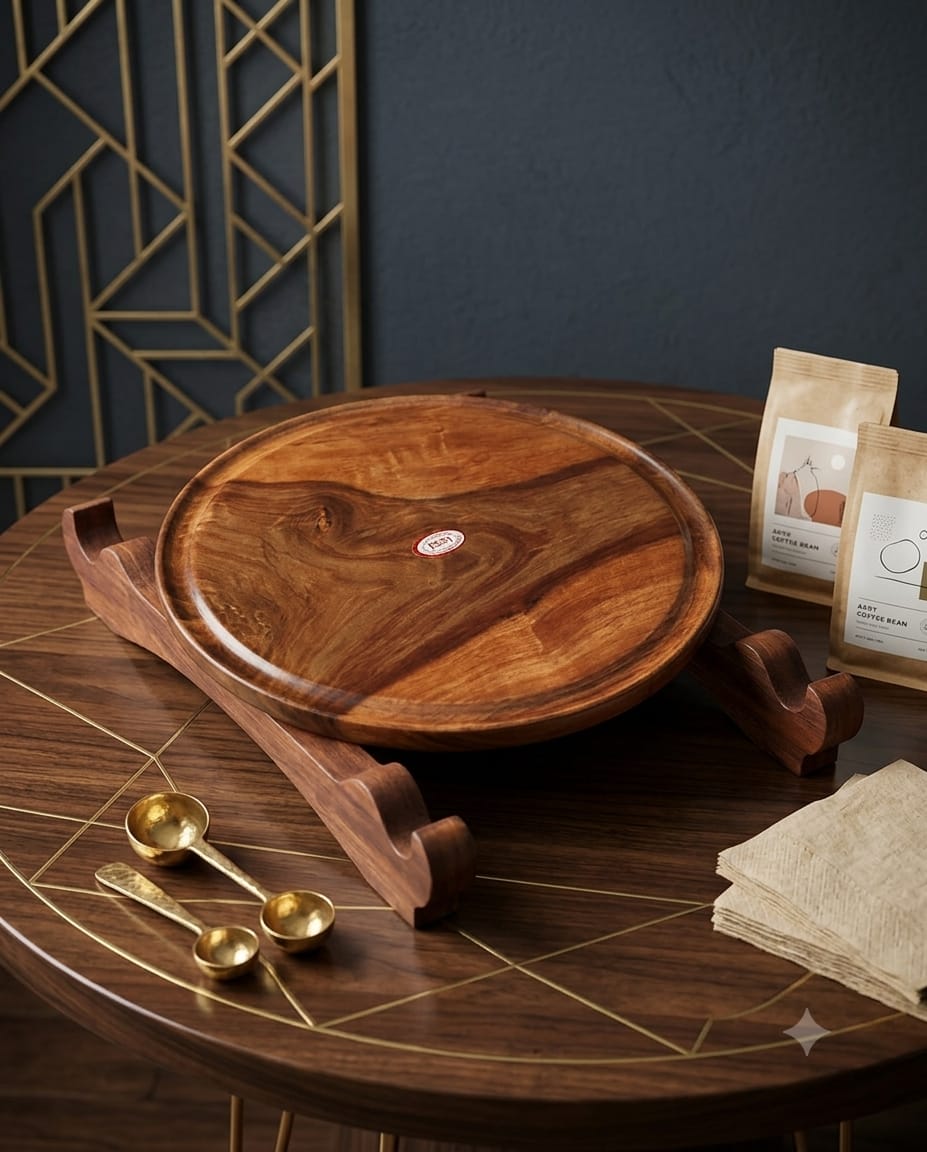 Premium Handcrafted Wooden Serving Platter & Tray