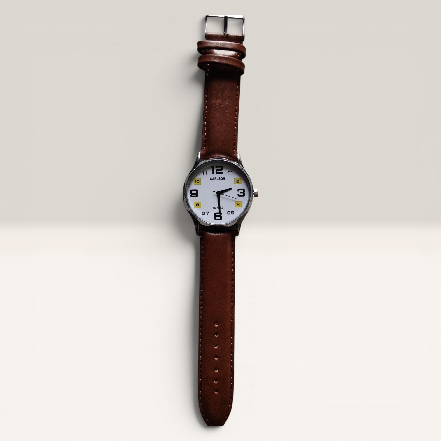 Men's Rose Gold Brown Silicone Strap Watch — image 3