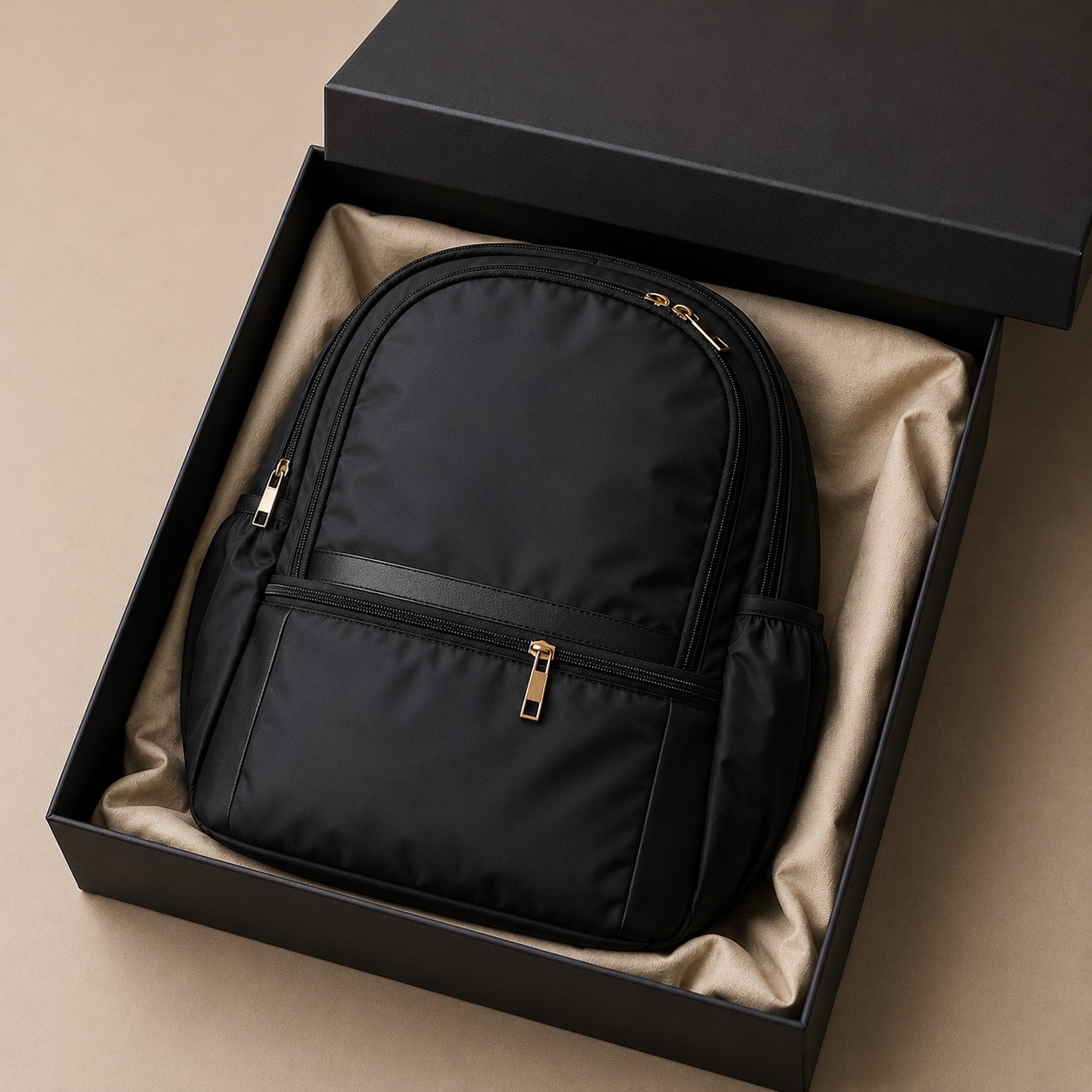 Women's Lightweight Waterproof Backpack for College Office Travel - Black
