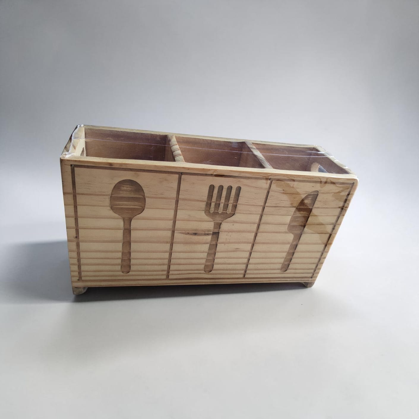 Wooden Cutlery Holder Combo Set of 2 - Spoon Fork Organizer for Kitchen & Dining — image 3