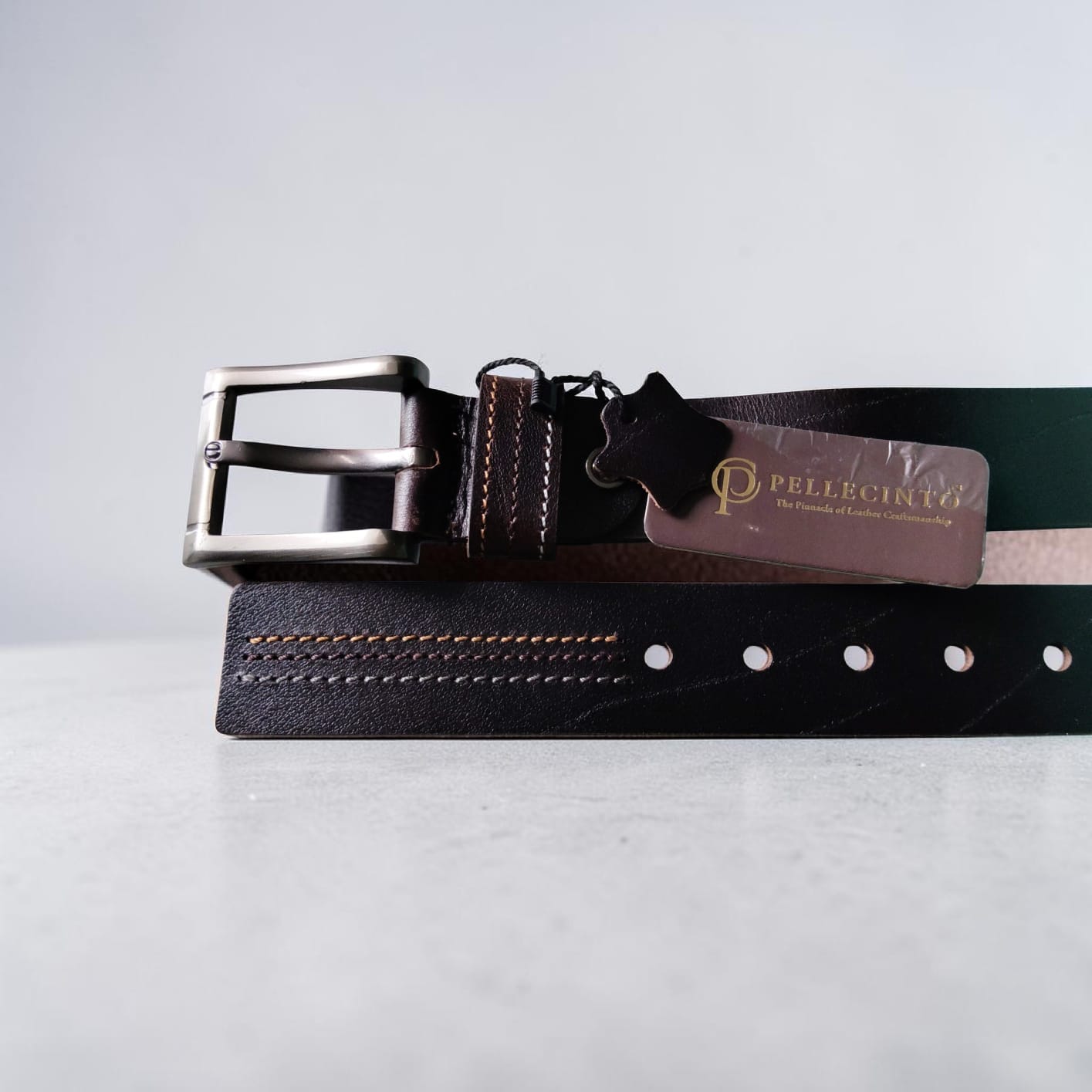 Men's Brown Leather Dress Belt