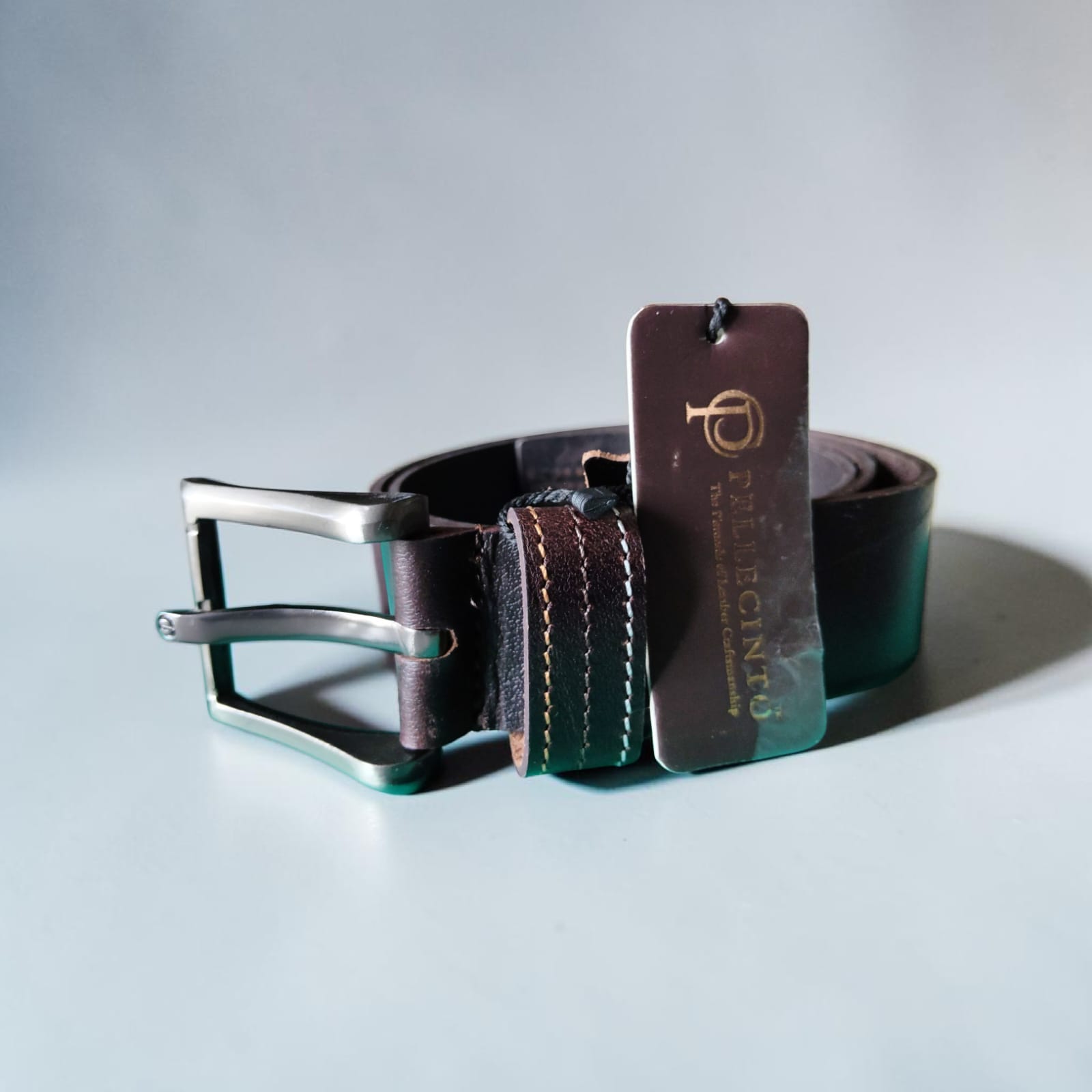 Men's Brown Leather Dress Belt — image 3