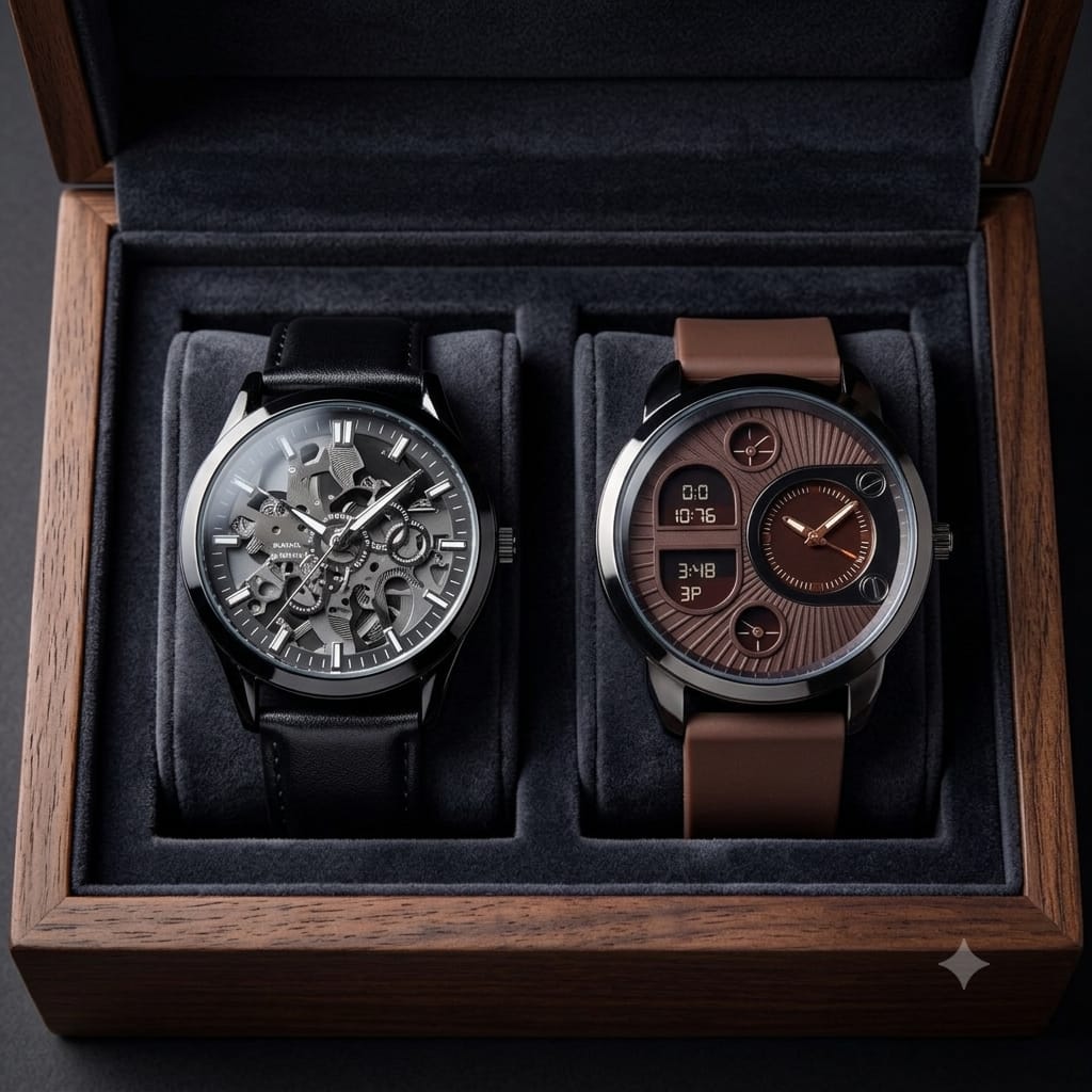 Men's Premium Dual Watch Gift Set